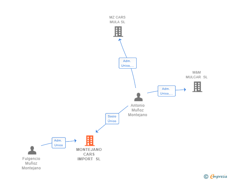 Vinculaciones societarias de MONTEJANO CARS IMPORT SL