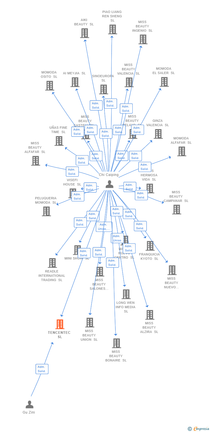 Vinculaciones societarias de TENCENTEC SL