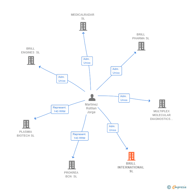 Vinculaciones societarias de BRILL INTERNATIONAL SL (EXTINGUIDA)