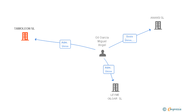 Vinculaciones societarias de TAMOLEON SL
