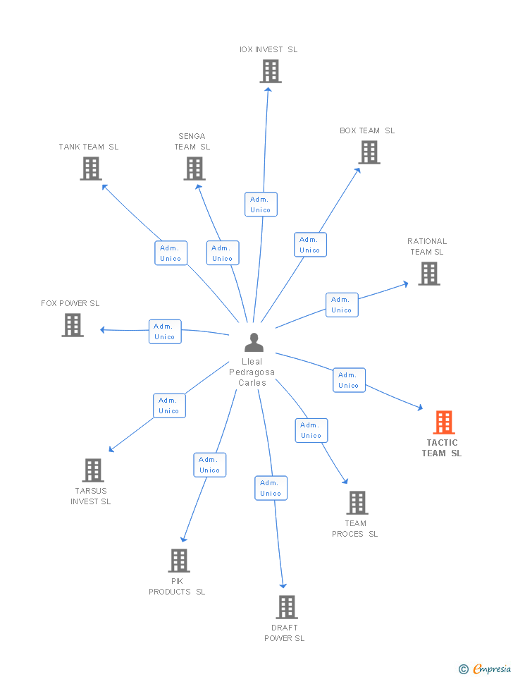 Vinculaciones societarias de TACTIC TEAM SL