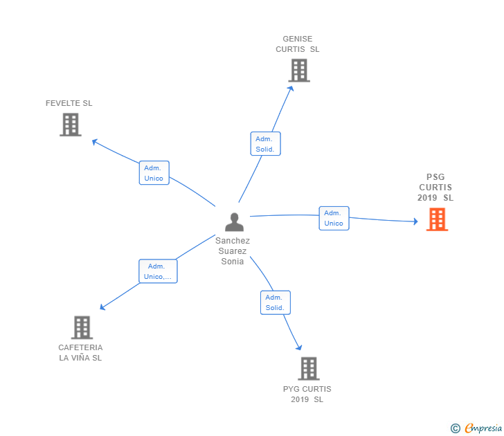 Vinculaciones societarias de PSG CURTIS 2019 SL