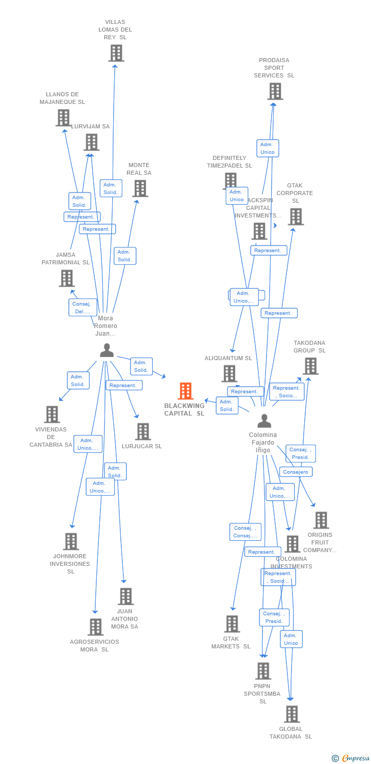 Vinculaciones societarias de BLACKWING CAPITAL SL