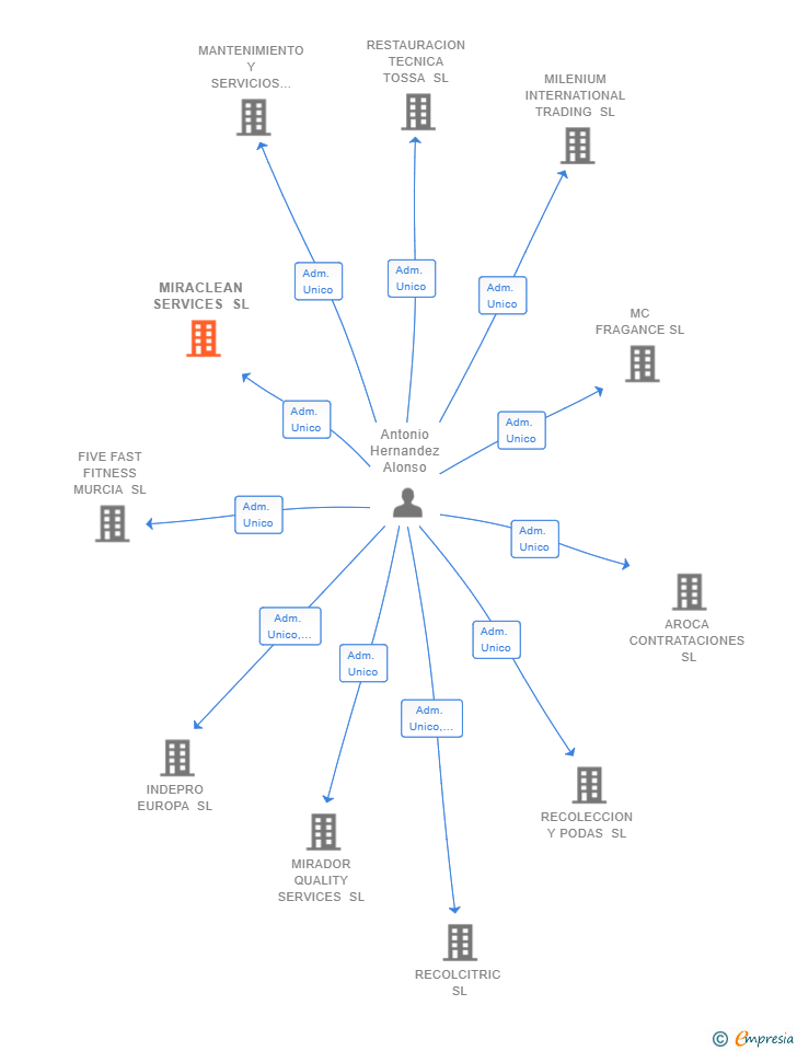 Vinculaciones societarias de MIRACLEAN SERVICES SL