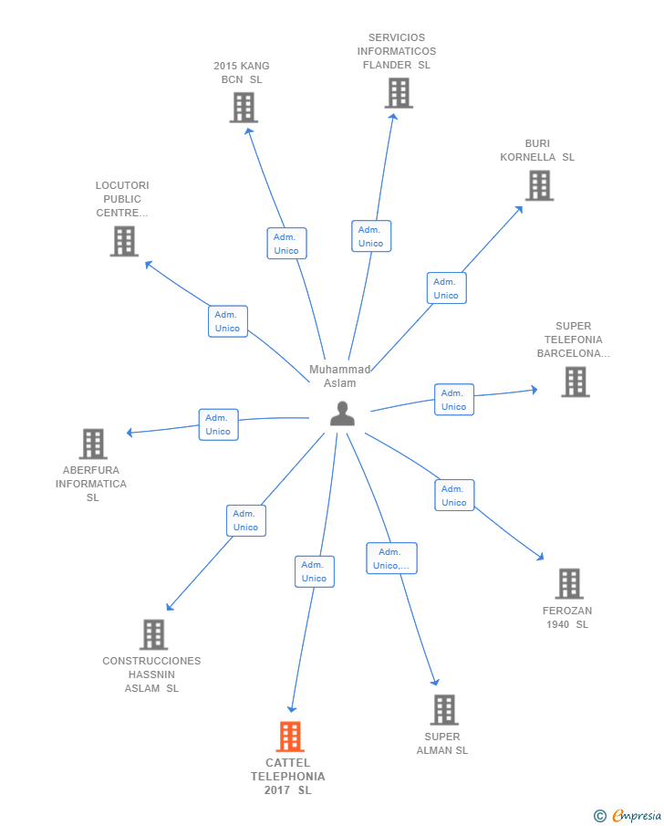 Vinculaciones societarias de CATTEL TELEPHONIA 2017 SL