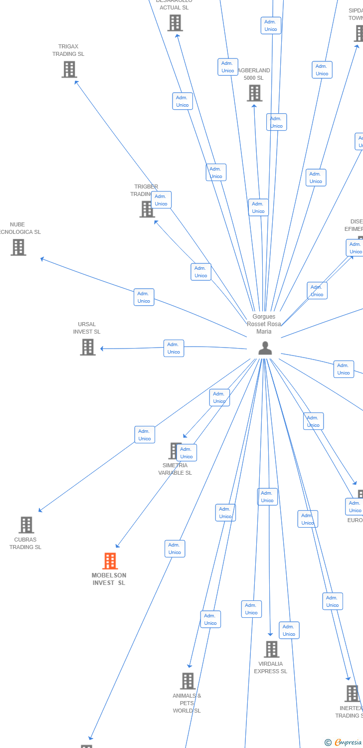 Vinculaciones societarias de MOBELSON INVEST SL