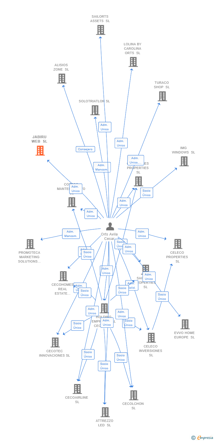 Vinculaciones societarias de JABIRU WEB SL