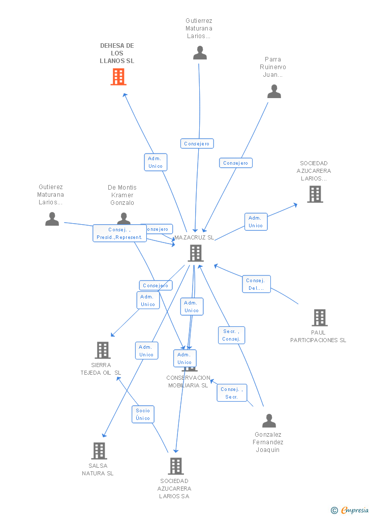 Vinculaciones societarias de DEHESA DE LOS LLANOS SL