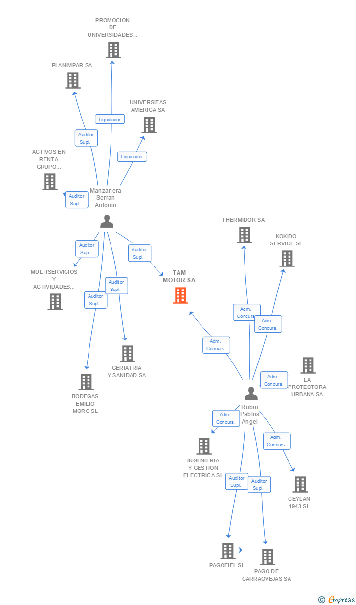 Vinculaciones societarias de TAM MOTOR SA
