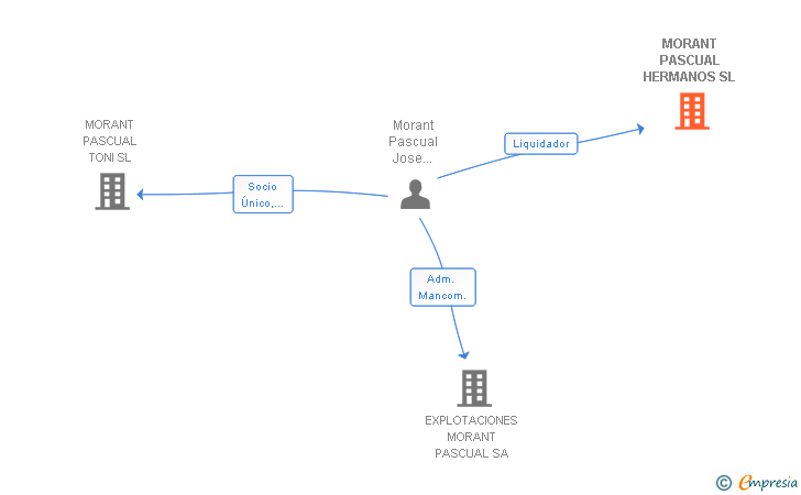 Vinculaciones societarias de MORANT PASCUAL HERMANOS SL