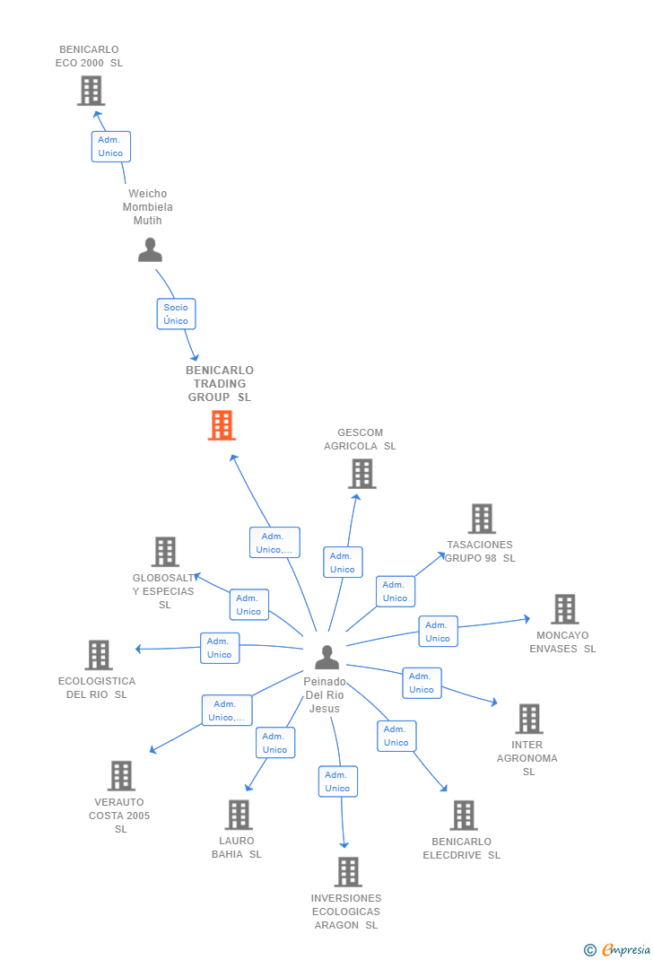 Vinculaciones societarias de BENICARLO TRADING GROUP SL