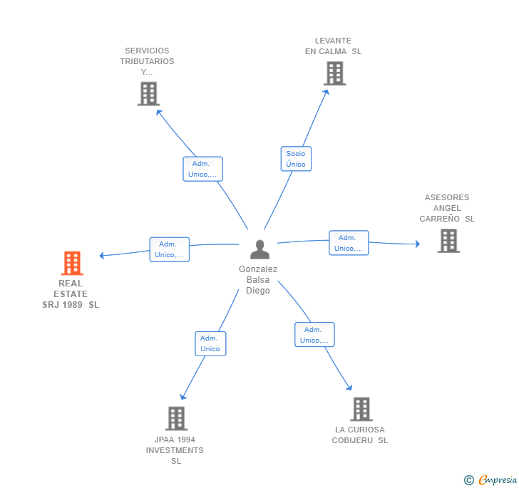 Vinculaciones societarias de REAL ESTATE SRJ 1989 SL
