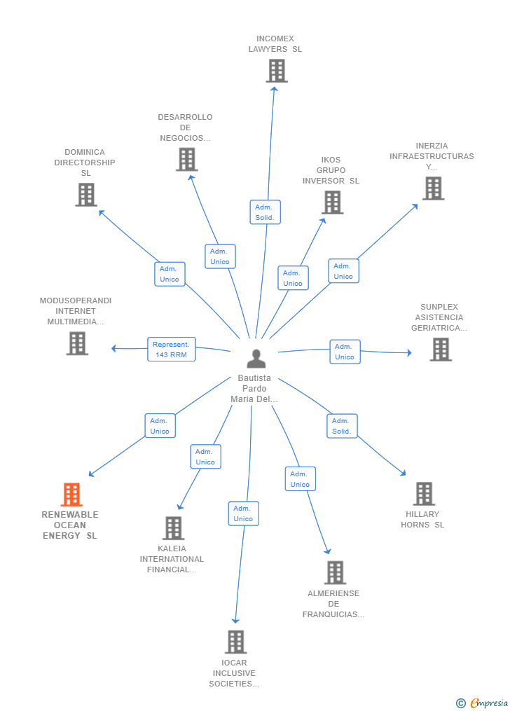 Vinculaciones societarias de RENEWABLE OCEAN ENERGY SL