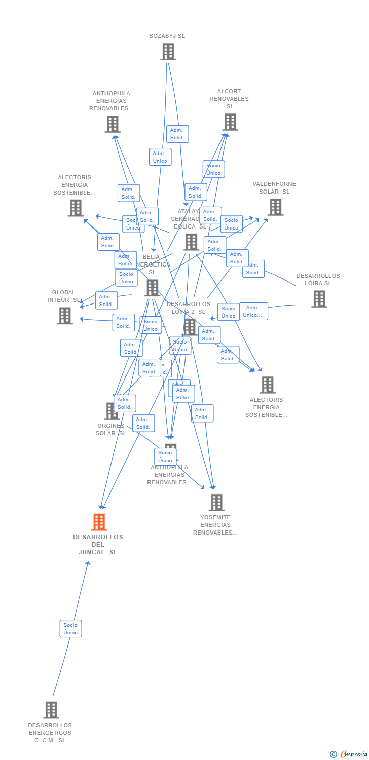 Vinculaciones societarias de DESARROLLOS DEL JUNCAL SL