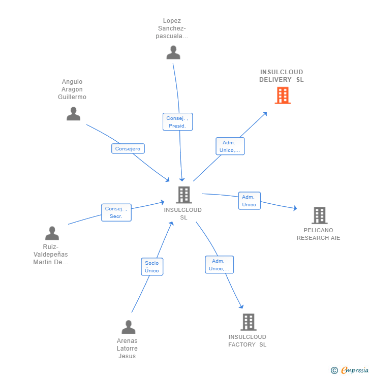 Vinculaciones societarias de INSULCLOUD DELIVERY SL