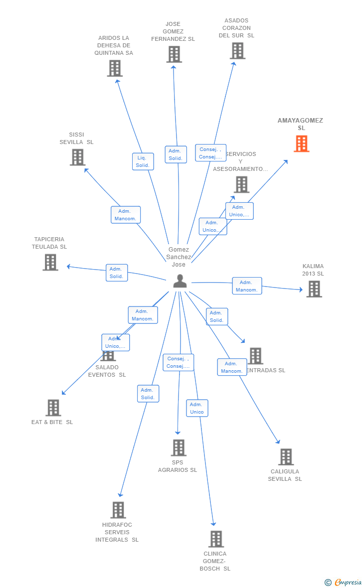 Vinculaciones societarias de AMAYAGOMEZ SL
