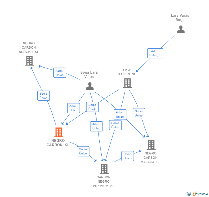 Vinculaciones societarias de NEGRO CARBON SL