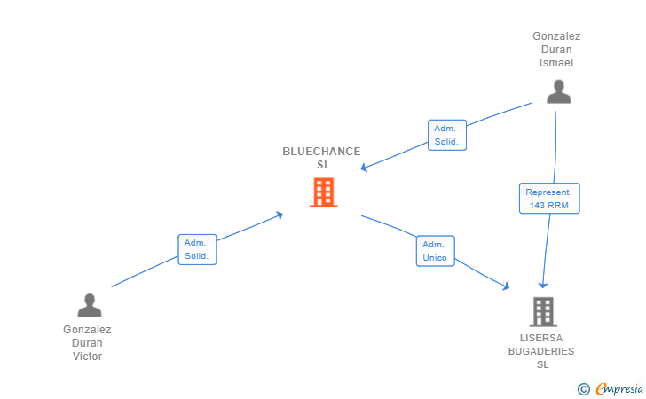Vinculaciones societarias de BLUECHANCE SL