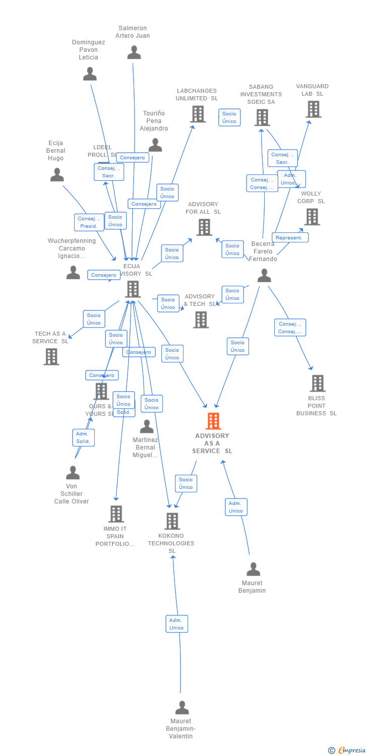 Vinculaciones societarias de ADVISORY AS A SERVICE SL