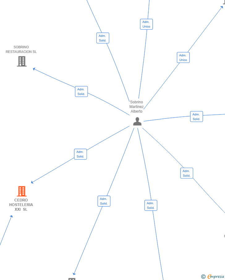 Vinculaciones societarias de CEDRO HOSTELERIA XXI SL