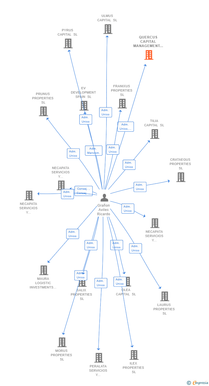 Vinculaciones societarias de QUERCUS CAPITAL MANAGEMENT SL