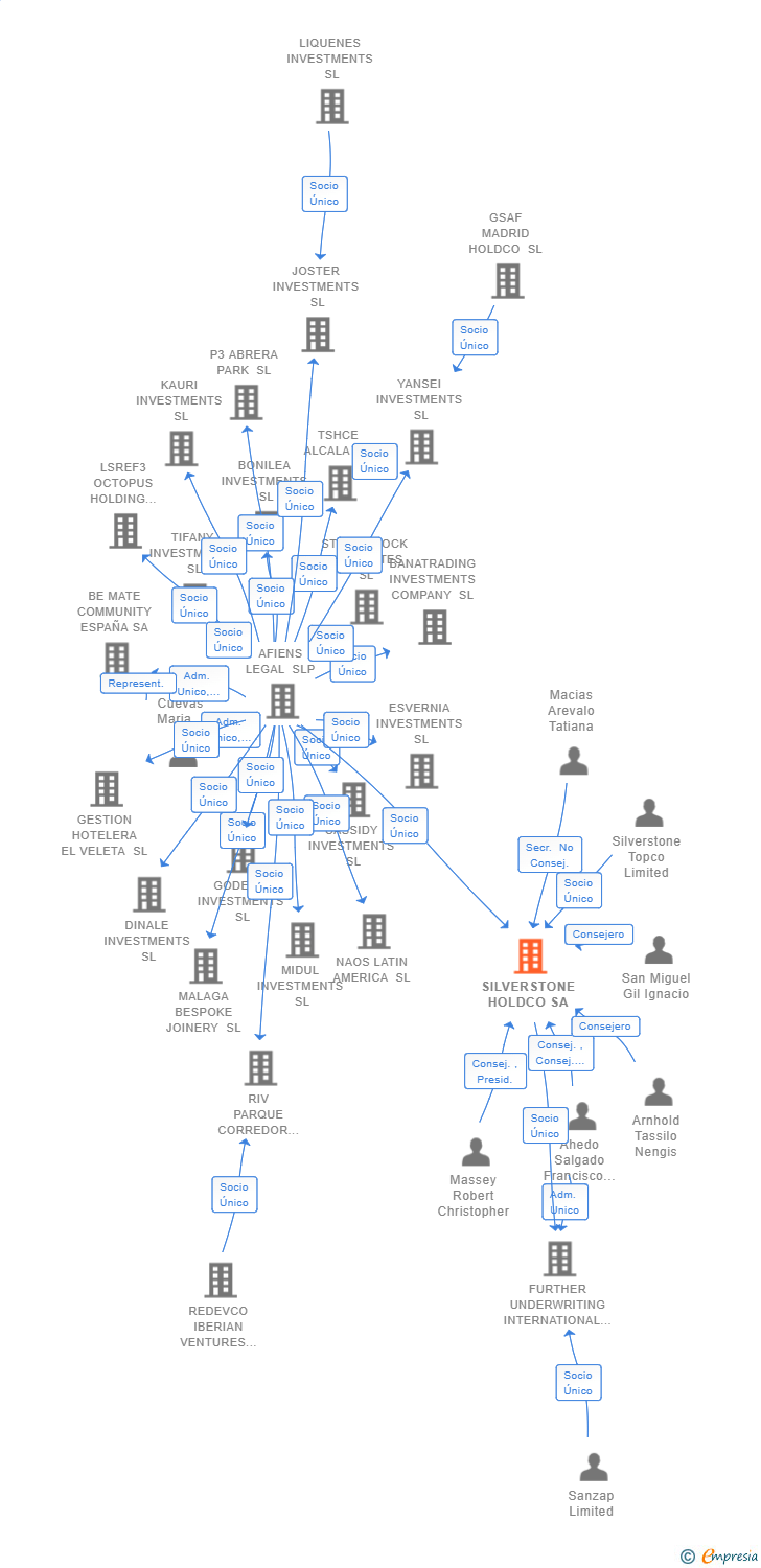 Vinculaciones societarias de SILVERSTONE HOLDCO SA