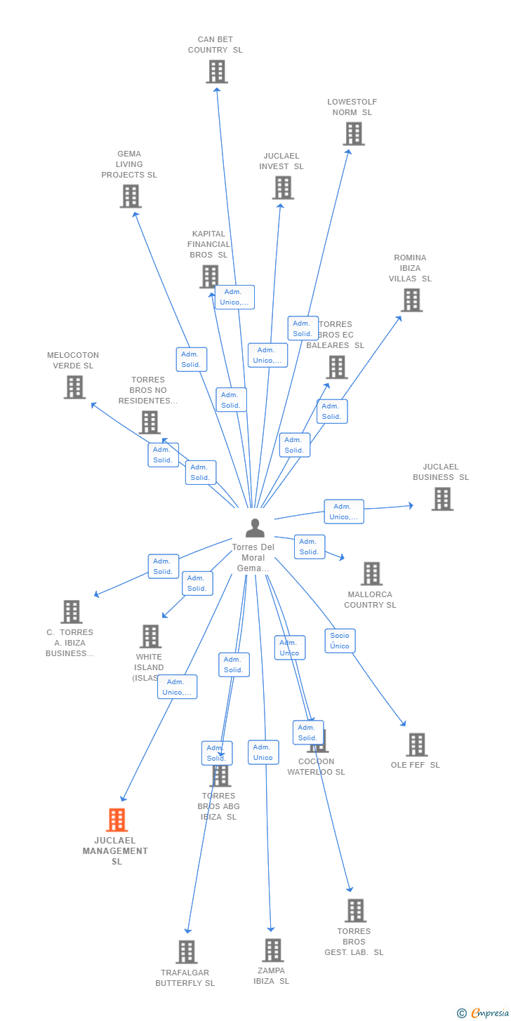 Vinculaciones societarias de JUCLAEL MANAGEMENT SL