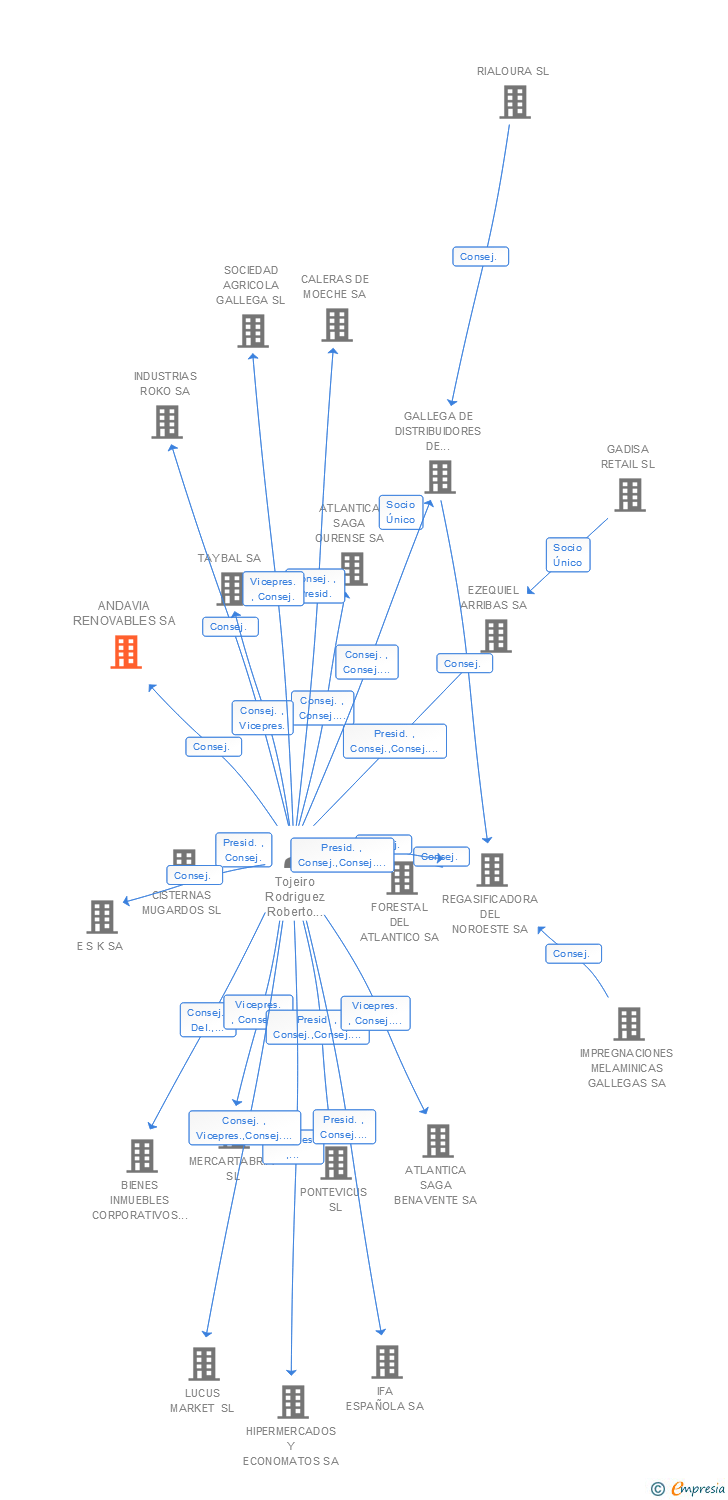 Vinculaciones societarias de ANDAVIA RENOVABLES SA