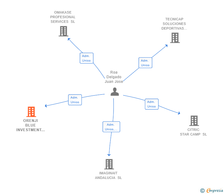 Vinculaciones societarias de ORENJI BLUE INVESTMENT SL