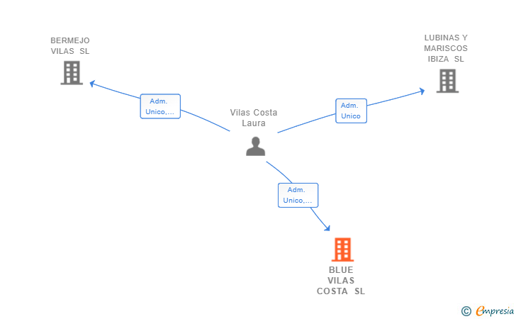 Vinculaciones societarias de BLUE VILAS COSTA SL