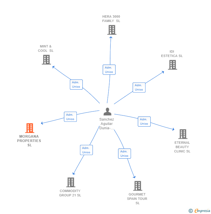 Vinculaciones societarias de MORGANA PROPERTIES SL