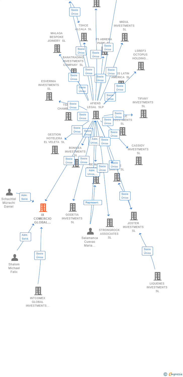 Vinculaciones societarias de IX COMERCIO GLOBAL HOLDINGS SL