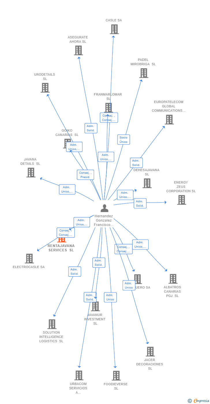 Vinculaciones societarias de RENTAJAVANA SERVICES SL