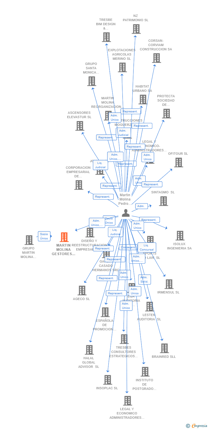Vinculaciones societarias de MARTIN MOLINA GESTORES SL