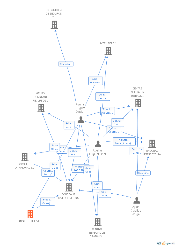Vinculaciones societarias de VIOLET HILL SL