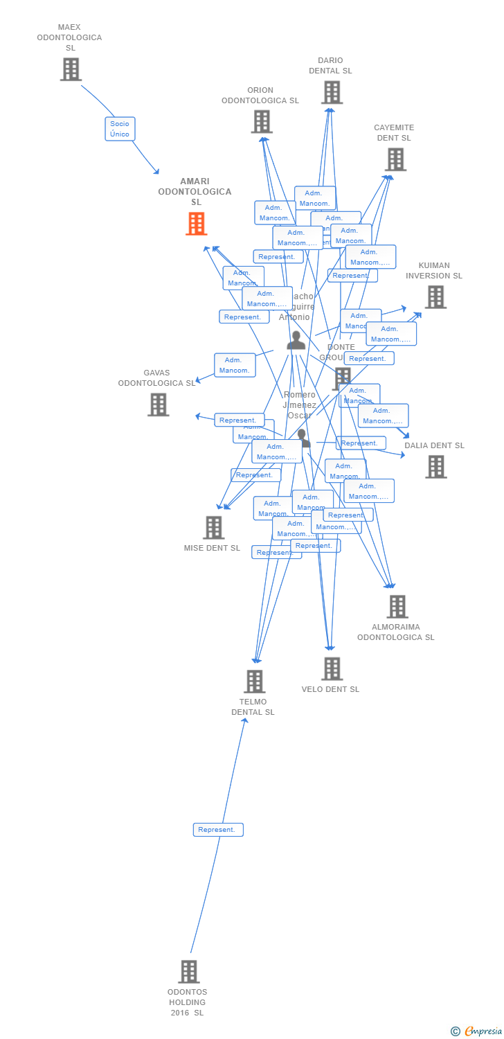Vinculaciones societarias de AMARI ODONTOLOGICA SL
