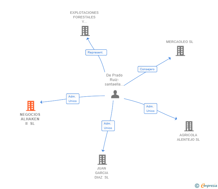 Vinculaciones societarias de NEGOCIOS ALHAKEN II SL (EXTINGUIDA)