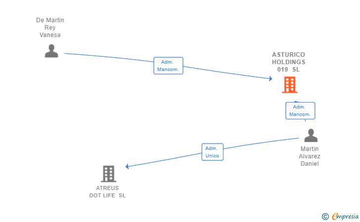 Vinculaciones societarias de ASTURICO HOLDINGS 019 SL