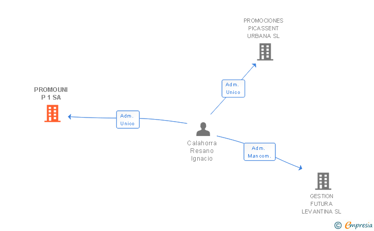 Vinculaciones societarias de PROMOUNI P 1 SA