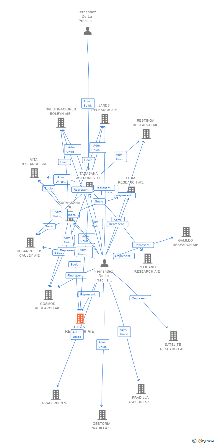 Vinculaciones societarias de HOOK RESEARCH AIE