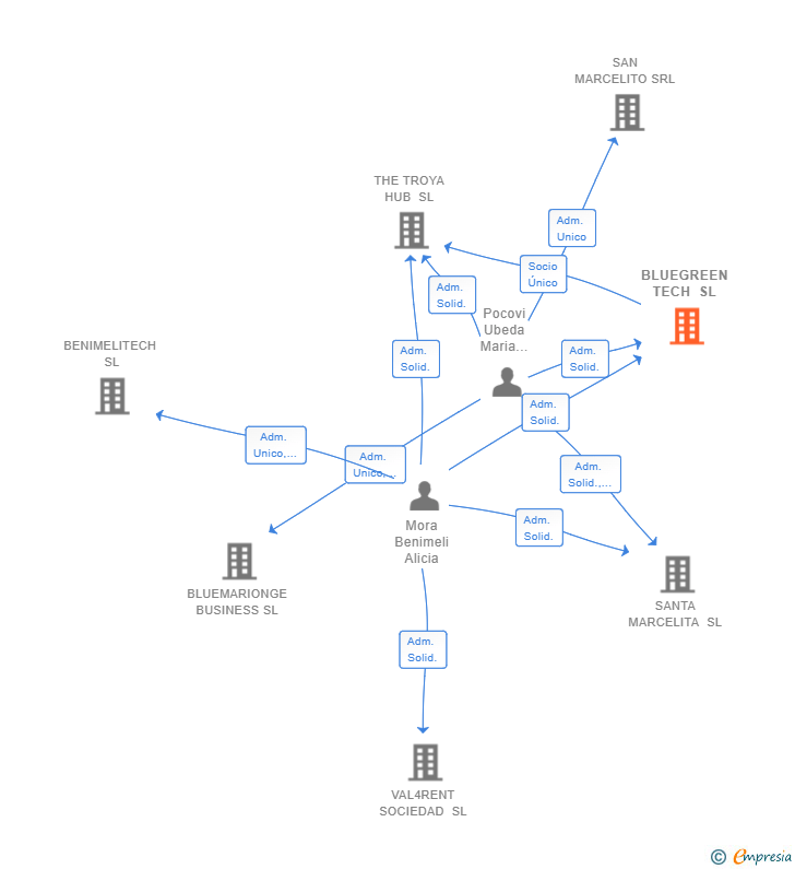 Vinculaciones societarias de BLUEGREEN TECH SL