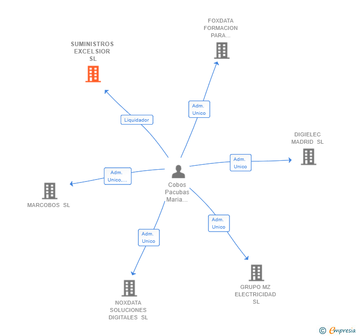 Vinculaciones societarias de SUMINISTROS EXCELSIOR SL