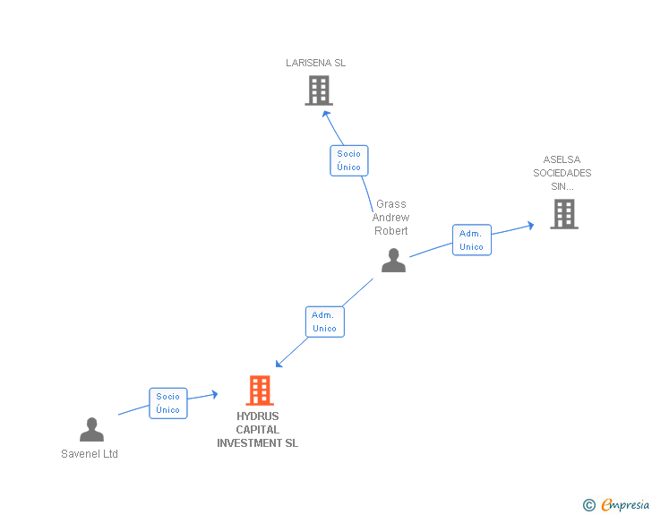 Vinculaciones societarias de HYDRUS CAPITAL INVESTMENT SL