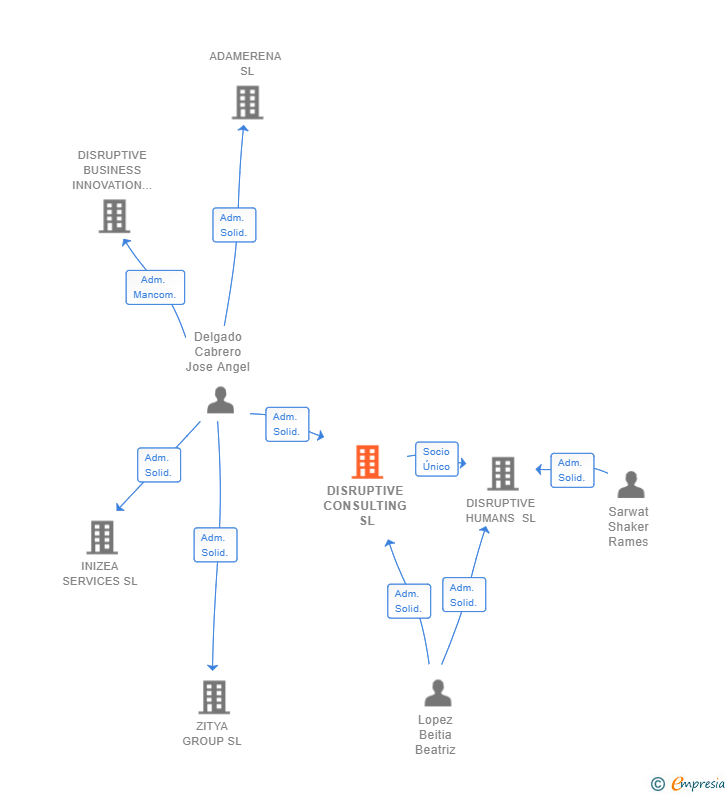 Vinculaciones societarias de DISRUPTIVE CONSULTING SL