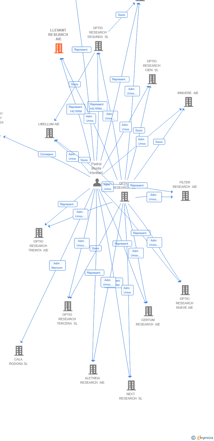 Vinculaciones societarias de LLEVANT RESEARCH AIE