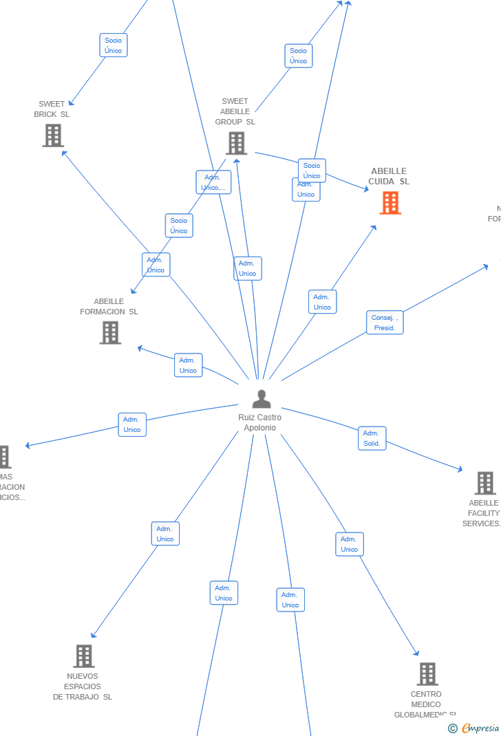 Vinculaciones societarias de ABEILLE CUIDA SL