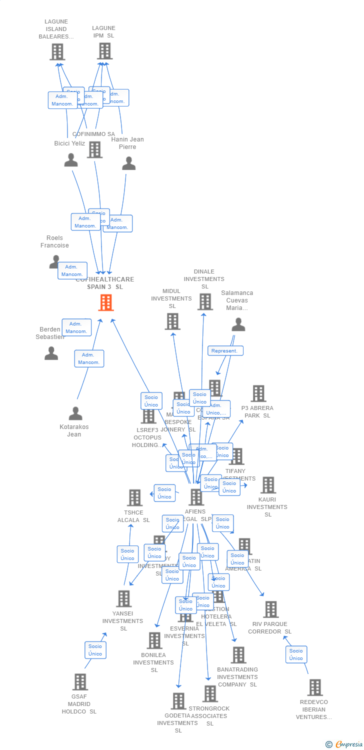 Vinculaciones societarias de COFIHEALTHCARE SPAIN 3 SL (EXTINGUIDA)