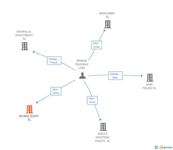 Vinculaciones societarias de NEWALBORY SL