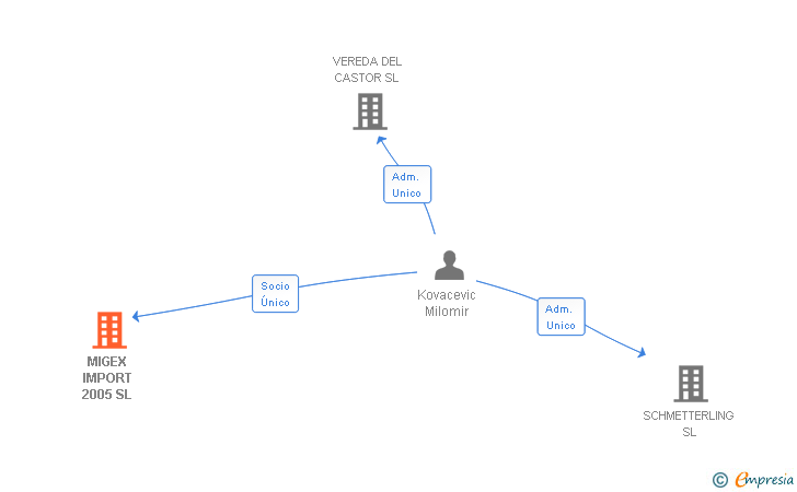 Vinculaciones societarias de MIGEX IMPORT 2005 SL