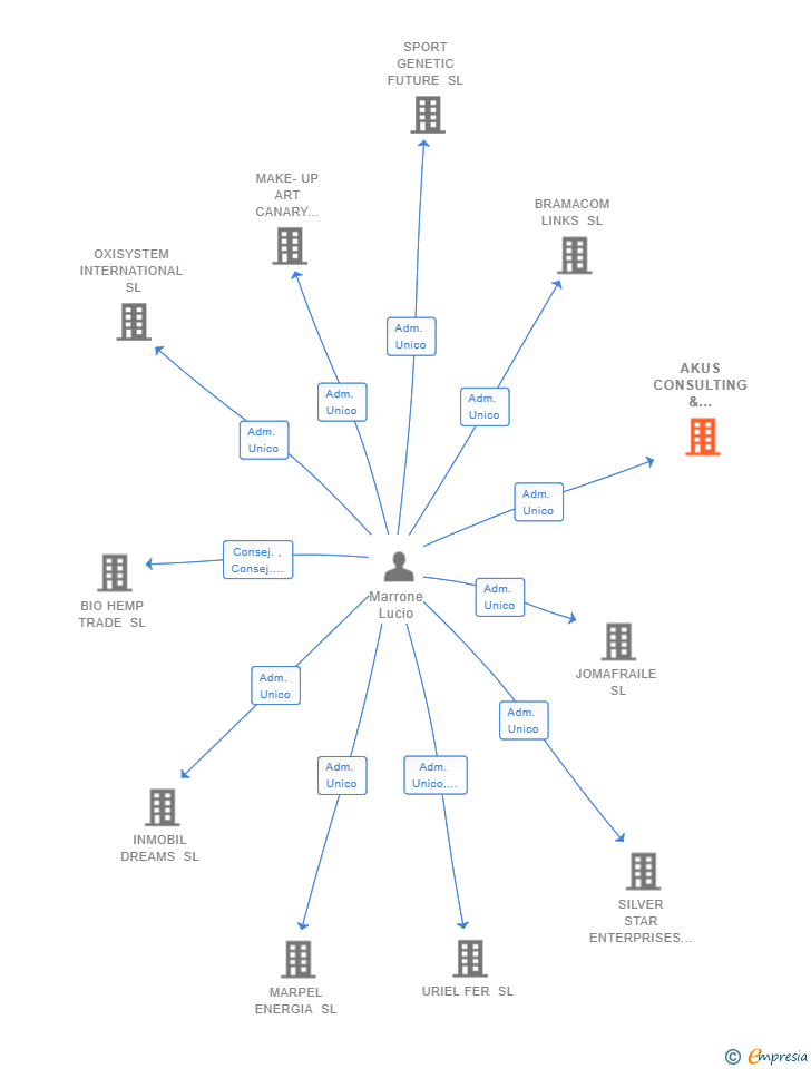 Vinculaciones societarias de AKUS CONSULTING & TRADING SL